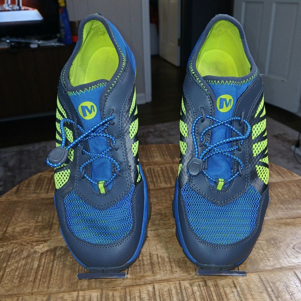 Merrell ML-BOYS HYDRORUN 2.0 Water Trail Shoes Blue Neon Yellow Size US 6M EU 37 - Picture 14 of 16